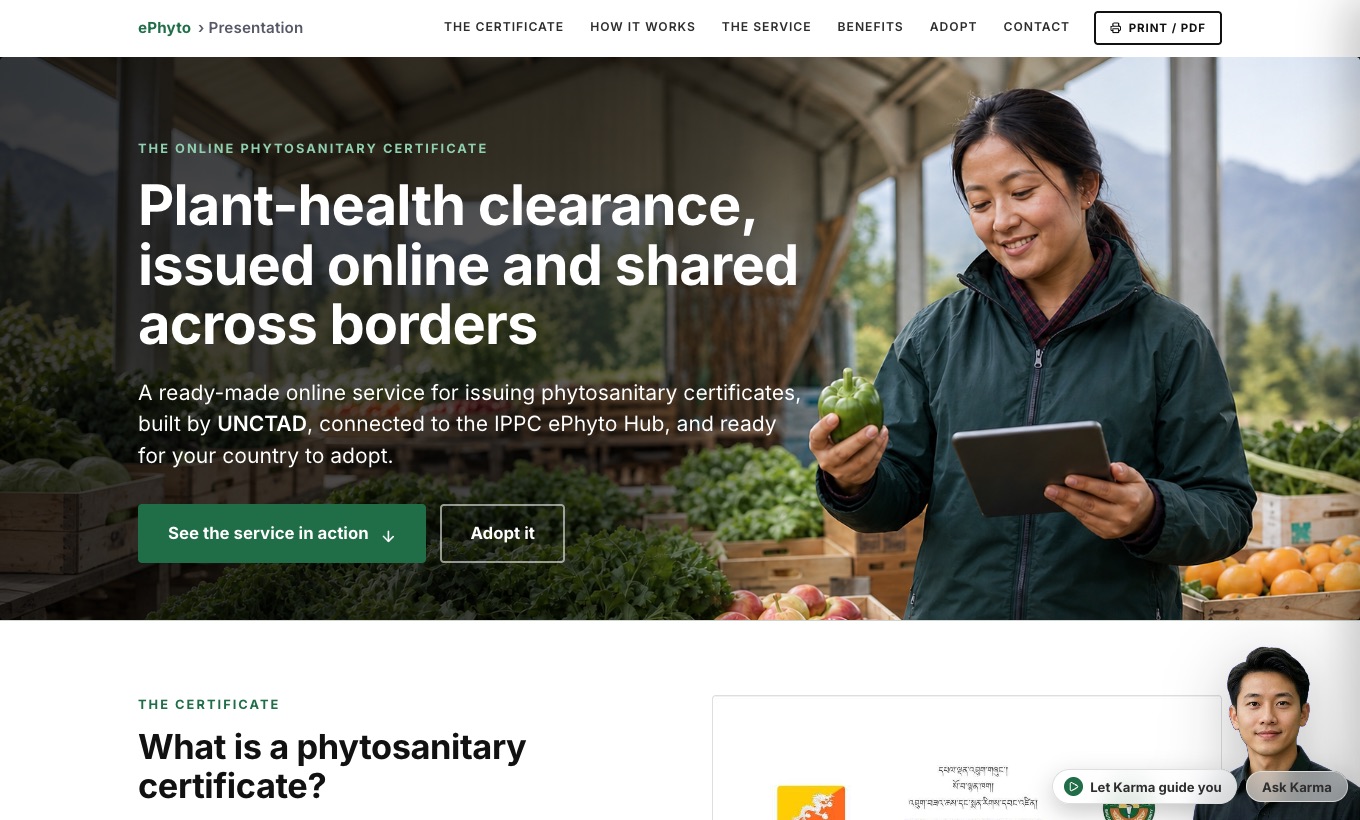 ePhyto presentation page